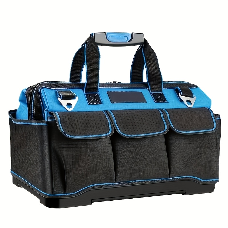TEMU Men's Tool Kit-large-capacity Electrician Toolbox, Heavy-duty Canvas Structure, Portable Organizer Box, With Multiple Compartments, Zipper