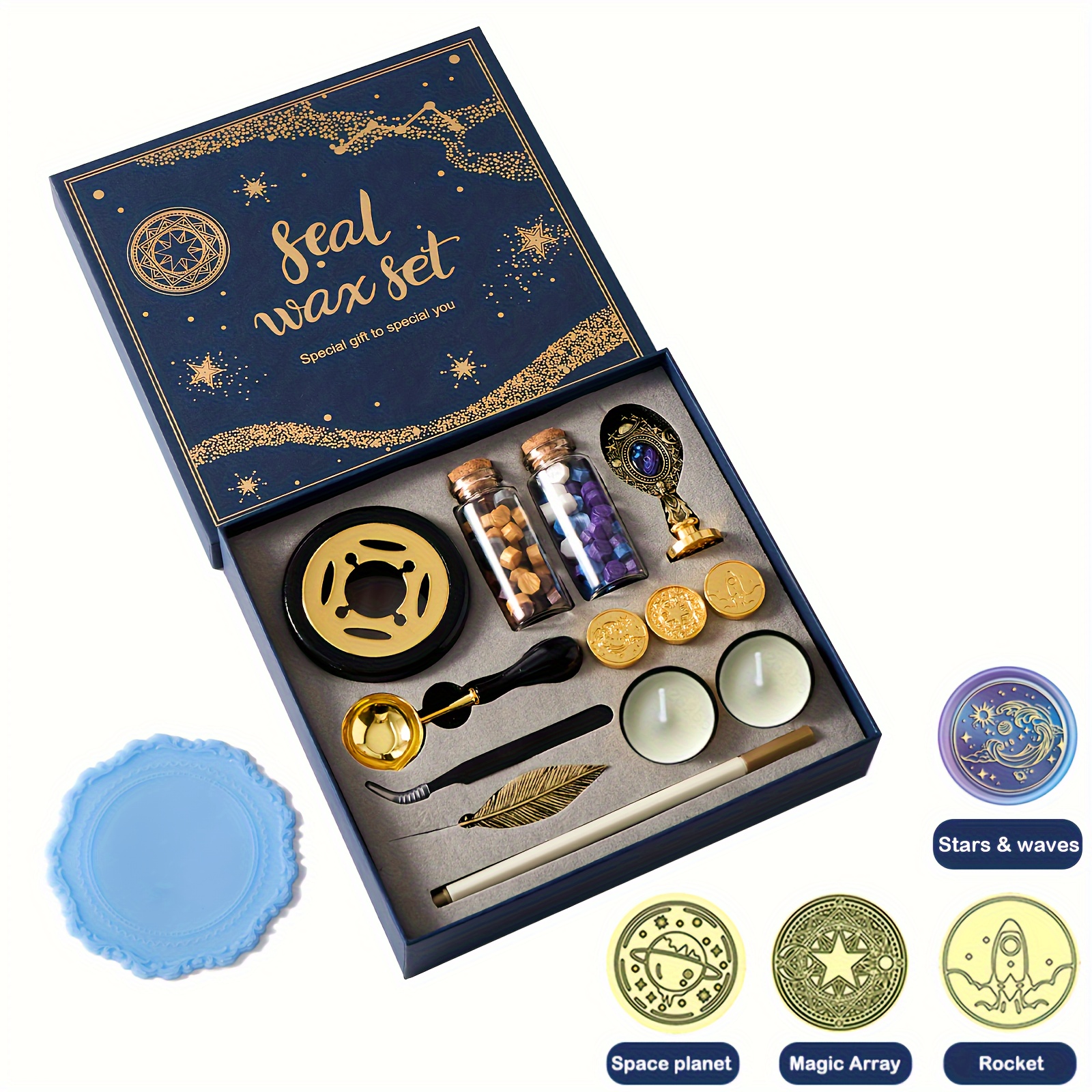 Wax Seal Stamp Kit Envelope Sealing Wax With Box Creative - Temu