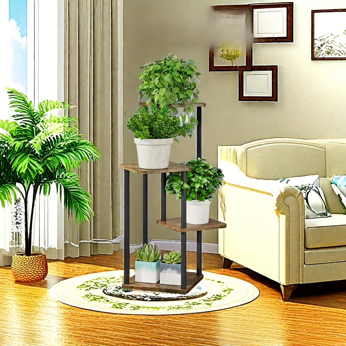 plant stand 4 tier indoor metal flower shelf multiple plants - Temu
