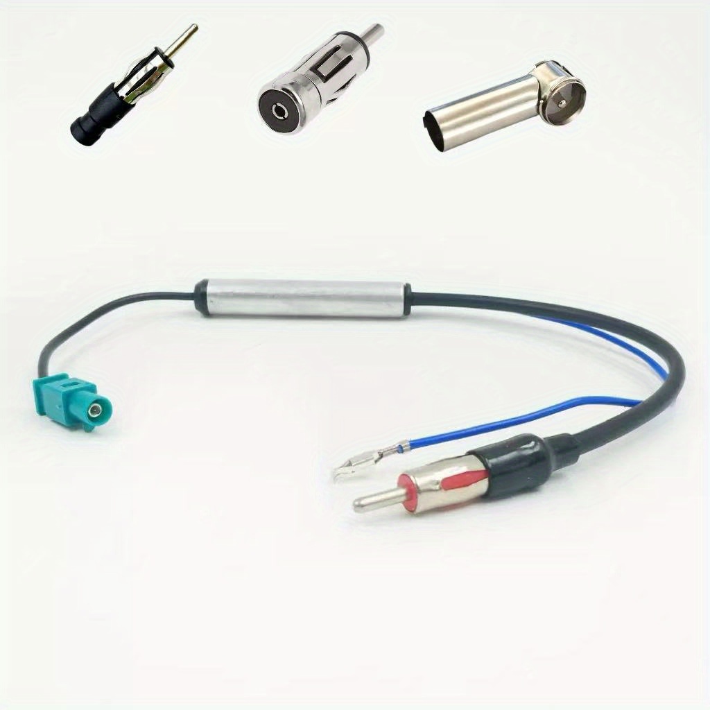 Cable Extension Antenna With Single Head Amplifier, Single Head To Din Antenna Adapter, Suitable For Accessories Such As For , Stereo Antenna With Amplifier, Etc