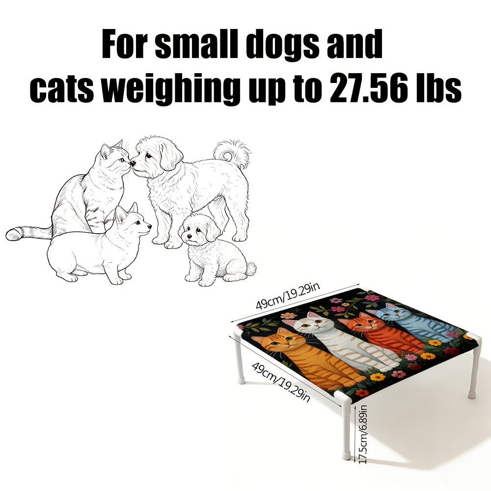 TEMU Lightweight Small Pet Bed, Small Pets, Cats And Small Dogs Bounce Sofa, Vivid , Fun Printed Pattern. Breathable, Detachable, Washable, Suitable