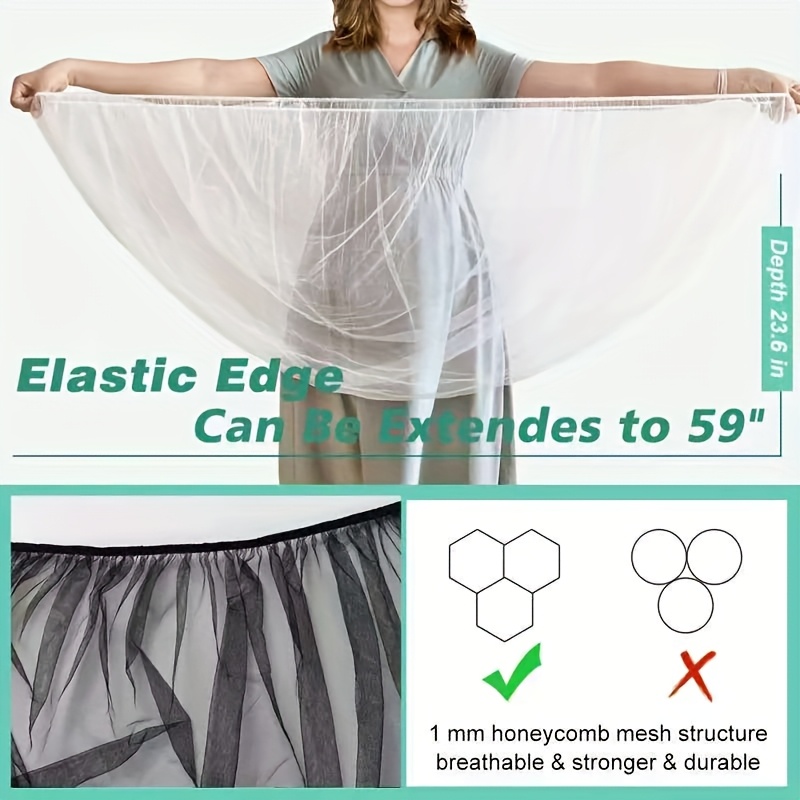 White Stretchy Mosquito Net for Strollers and Cribs - Breathable Polyester, Durable & Easy to Install, Ideal for Outdoor & Indoor Use, Outdoor Protection|Transparent Design|Durable Fabric