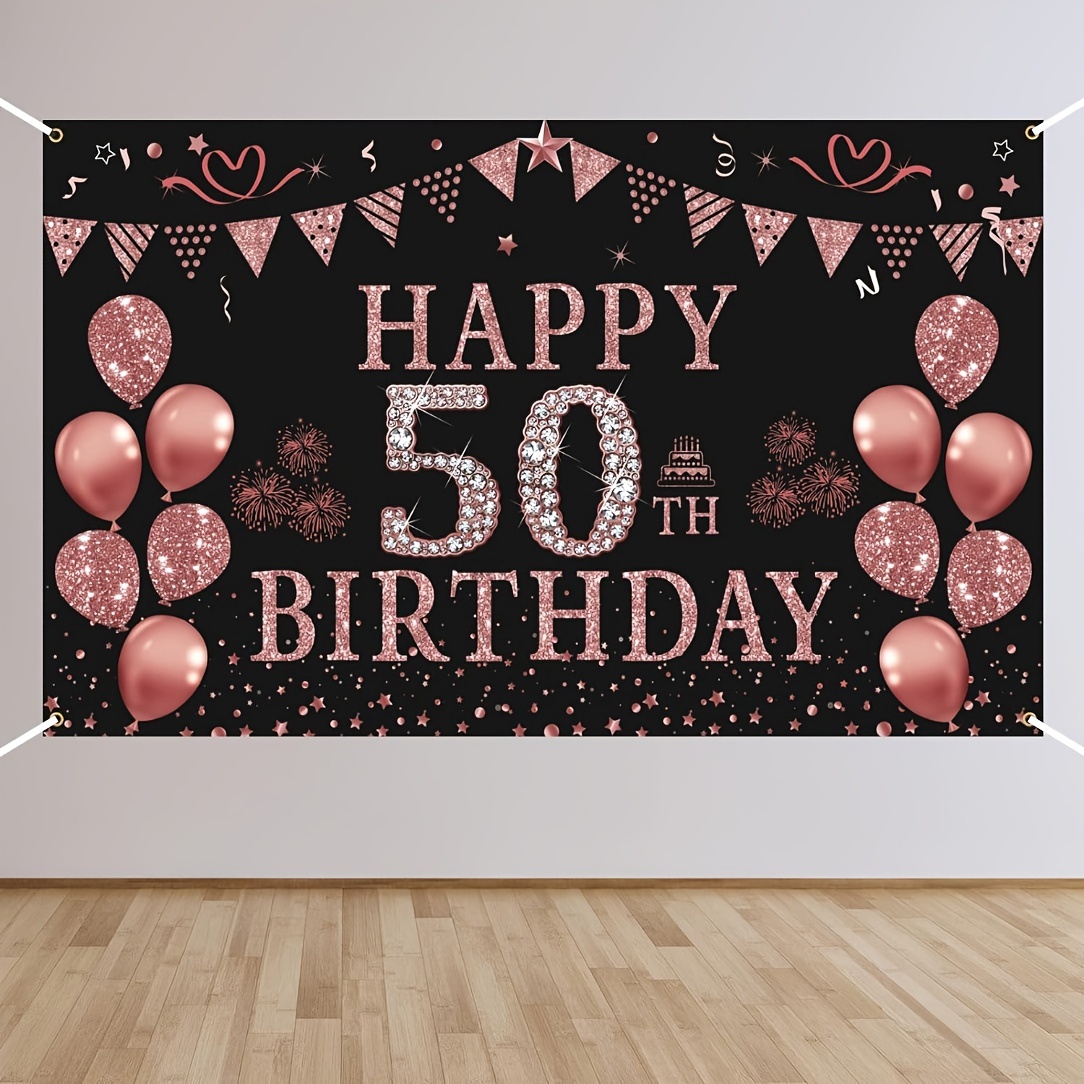 Decoraciones de cumpleaños número 50 para él o ella, suministros de fiesta  de 50 años de edad con pancarta de feliz cumpleaños 50, globos para hombres