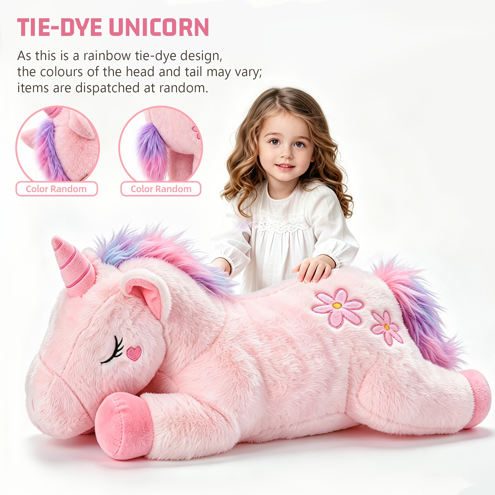 Image of 40 Inch Giant Pink Unicorn Stuffed Animals, Large Big Huge Pillow Extra Unicorn Toys Plushies, Birthday Gifts For Kids , Bedroom, Halloween, Christmas