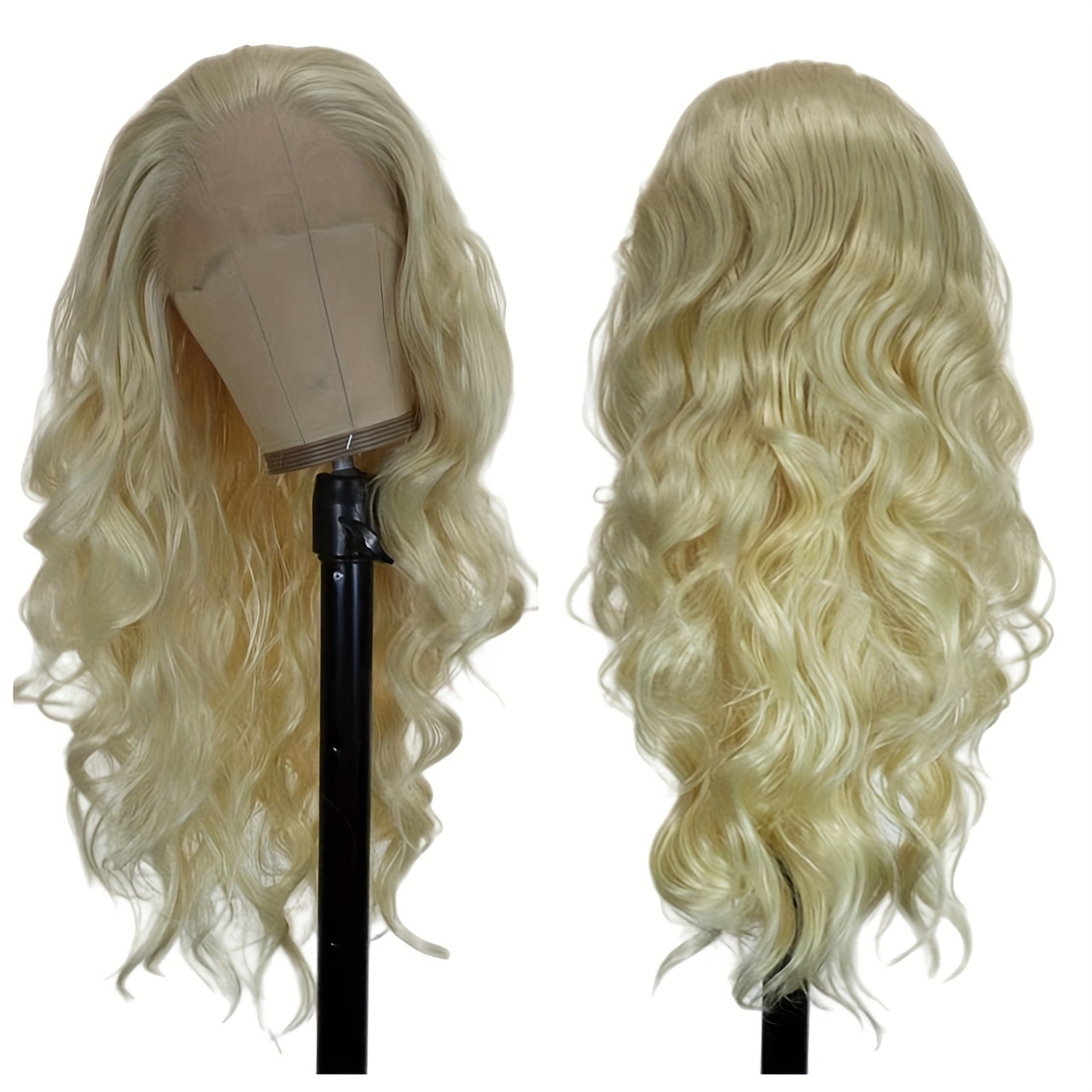 blonde long body wave synthetic lace front wigs 24 inch - Temu display picture 2