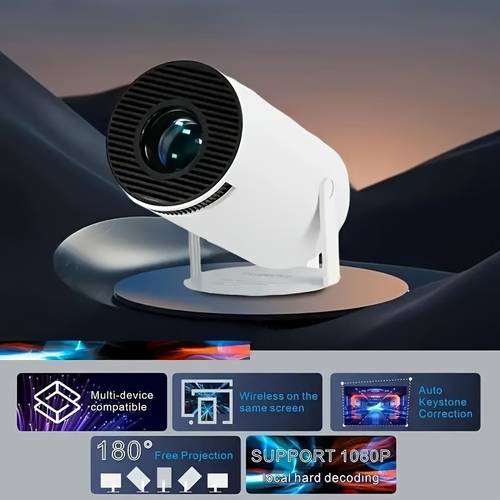 mini portable projector 4k 1080 projector auto level 180 rotatable outdoor projector compatible with mobile phones ideal gifts