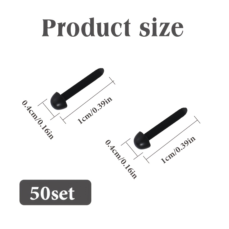TEMU 50 Pairs Of 3-5mm Plastic Eyes Suitable For Crochet, Plastic Material. Are Ideal For Filled Eyes For Stuffed Animals And Are Suitable For Diy