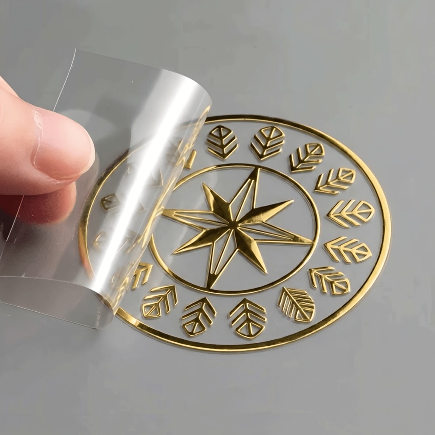 TEMU 3d Crystal Transfer Sticker Golden Hot Foil Customizable Size Father's Day Gift High Gloss Durable Sticker Suitable For Commercial Marking