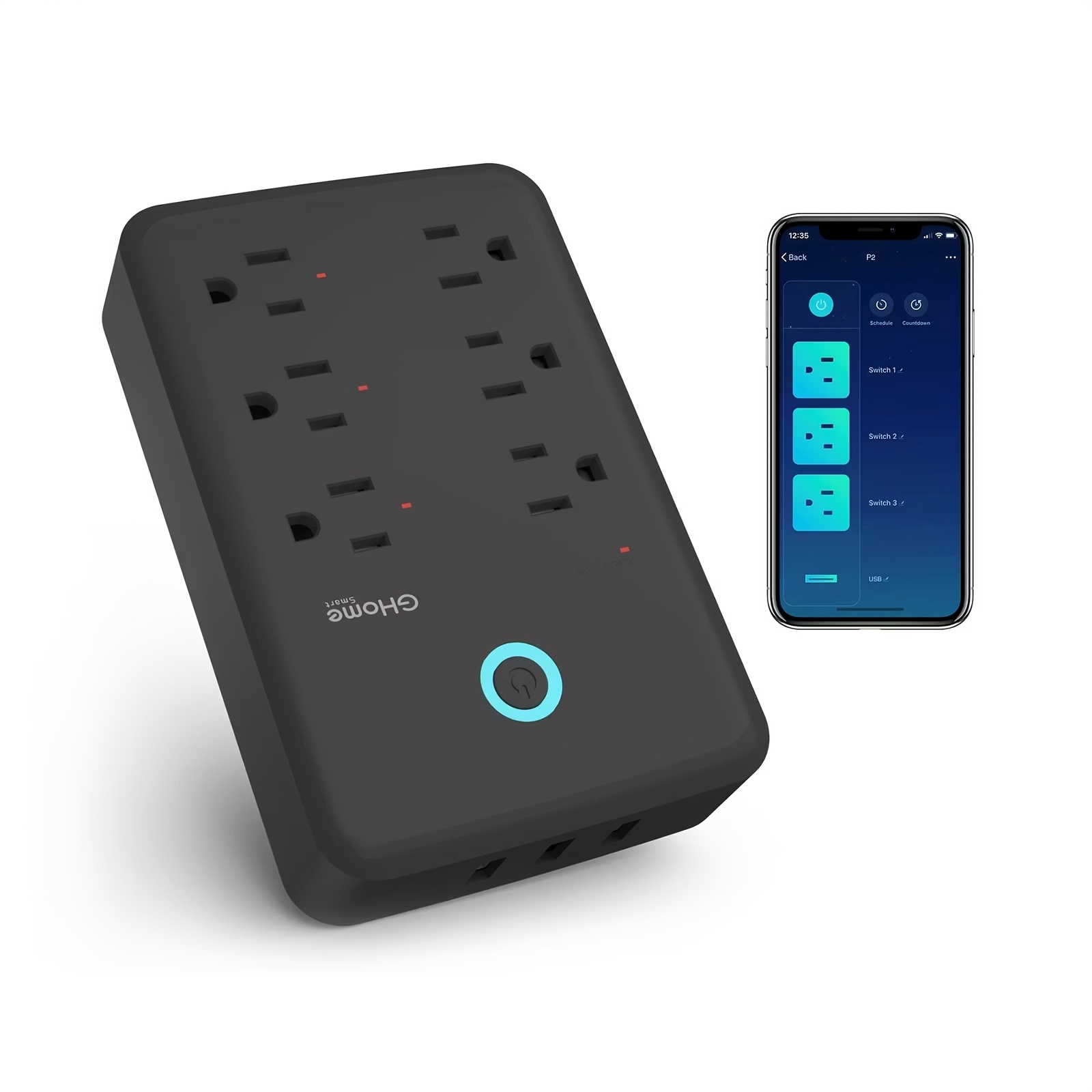 TEMU Gosund Smart Wifi Power Strip, 3 Individually Controlled Outlets & 3 Usb Ports, Protector, No Required, & Google For Home, Remote Via & App,