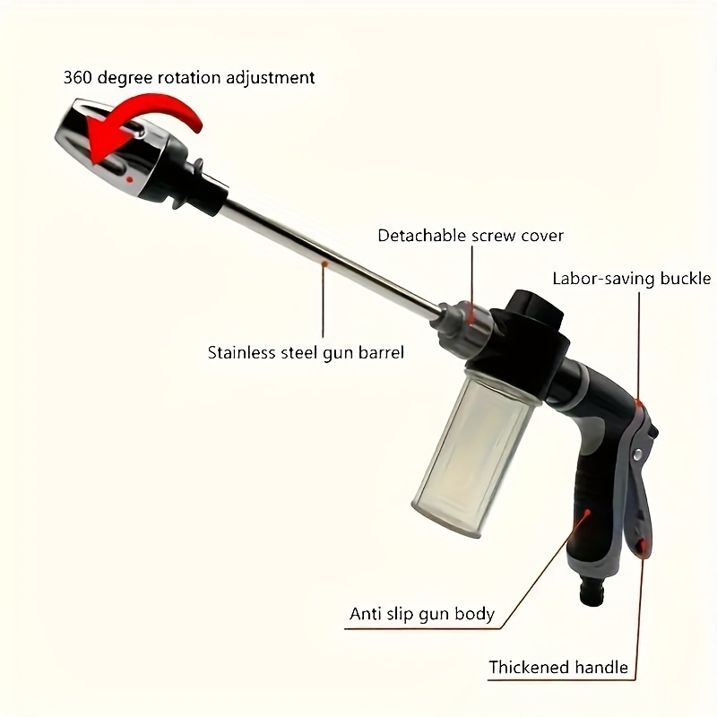 Sprühflasche Autopflege Elektrisches Auto Schaumsprühgerät, 1.5L Elektrischer Schaumsprüher Mit Schaumkanone Autowäsche