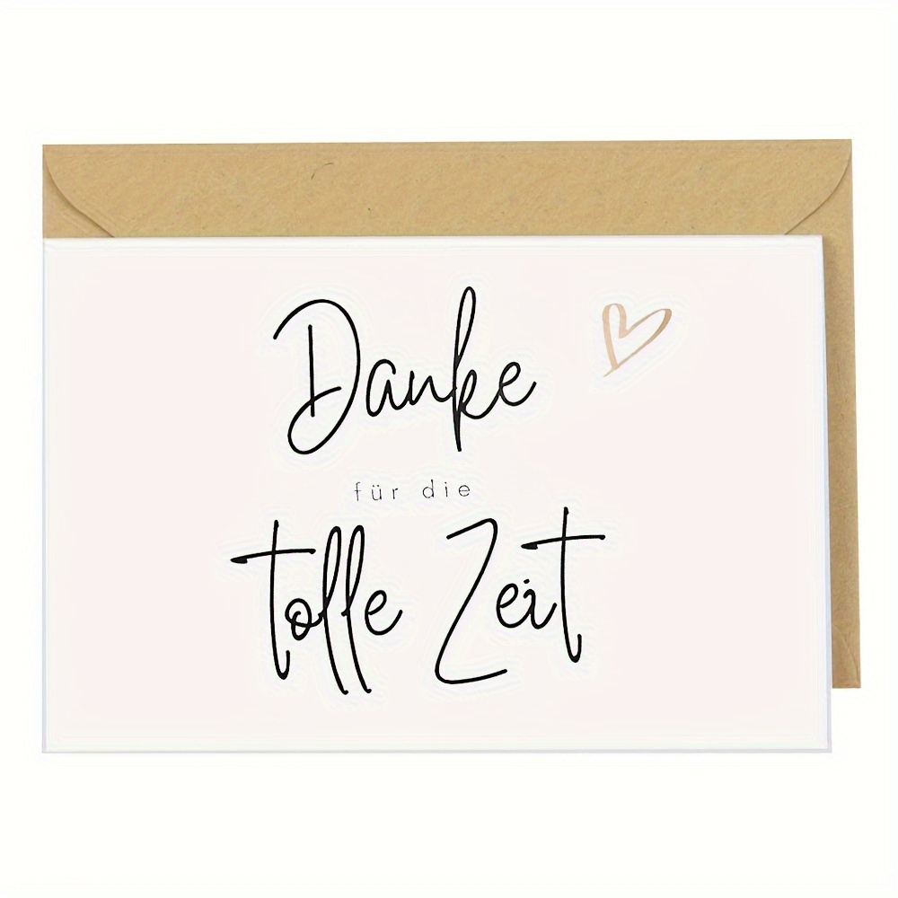 Charming 'thank You For The Great Time' Greeting Card With Heart Design - Includes Envelope, Perfect For Any Occasion