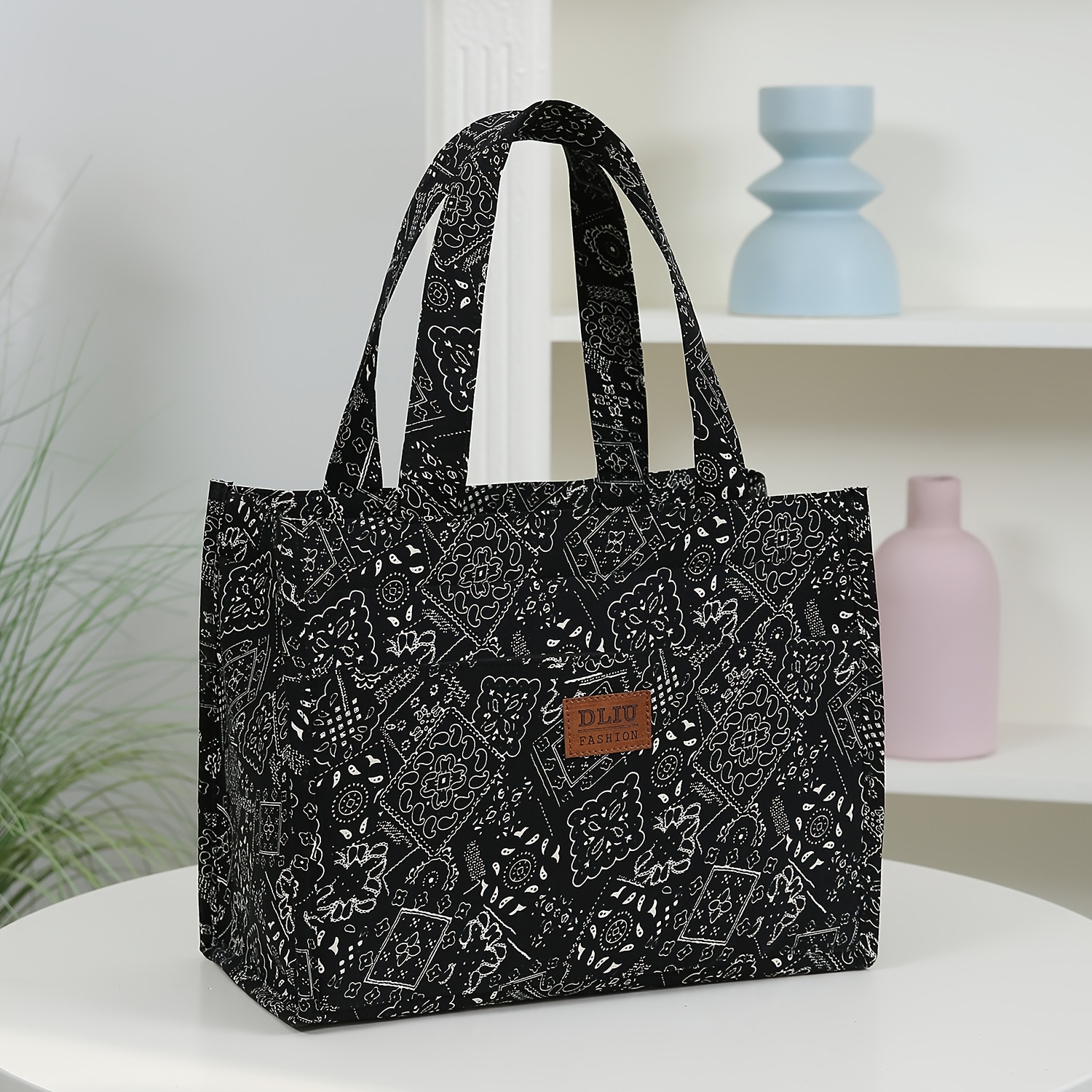 TEMU New Product Launch, Thickened Fabric, Aluminum Foil Material Inside, Large Capacity, Lunch Bag, Lunch Box Bag, Bento Bag, Cloth Bag, Handbag,
