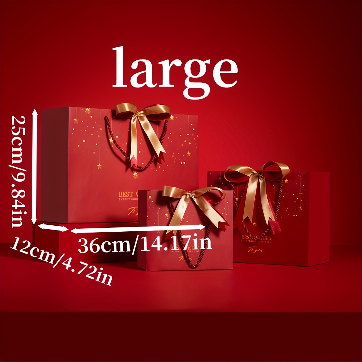 TEMU 1pc - Gift Bag, Red Paper Bag, Holiday Gift Bag, Valentine's Day Gift Bag, Shopping Bag, Tote Bag.