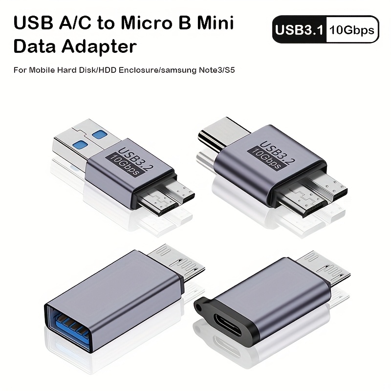 amazing USB Micro B to USB A/C Adapter 10Gbps USB 3.1 Type C Male/Female Converter with Power Delivery & Data Transfer, Plug & Play Hard Drive/SSD/Flash/External Drive Connector for Laptop, Smartphone, Tablet (USB-Powered), Laptop Accessory, Smartphone Connector, Sleek Design, Portable Connector, Sturdy Build, Durable Connector, USB Extension Cable, Office Professionals, Students 3 amazing USB Micro B to USB A/C Adapter 10Gbps USB 3.1 Type C Male/Female Converter with Power Delivery & Data Transfer, Plug & Play Hard Drive/SSD/Flash/External Drive Connector for Laptop, Smartphone, Tablet (USB-Powered), Laptop Accessory, Smartphone Connector, Sleek Design, Portable Connector, Sturdy Build, Durable Connector, USB Extension Cable, Office Professionals, Students - Image 3