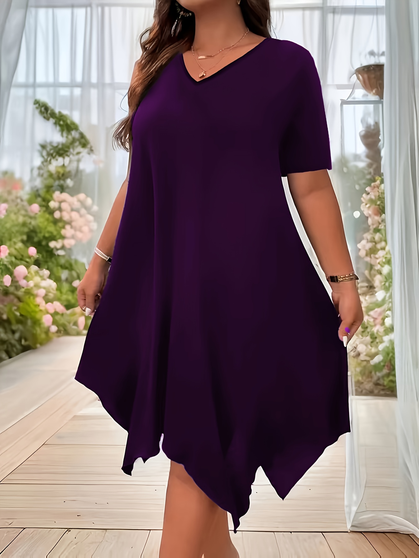 robe asymétrique à ourlet unicolore taille Temu Belgium