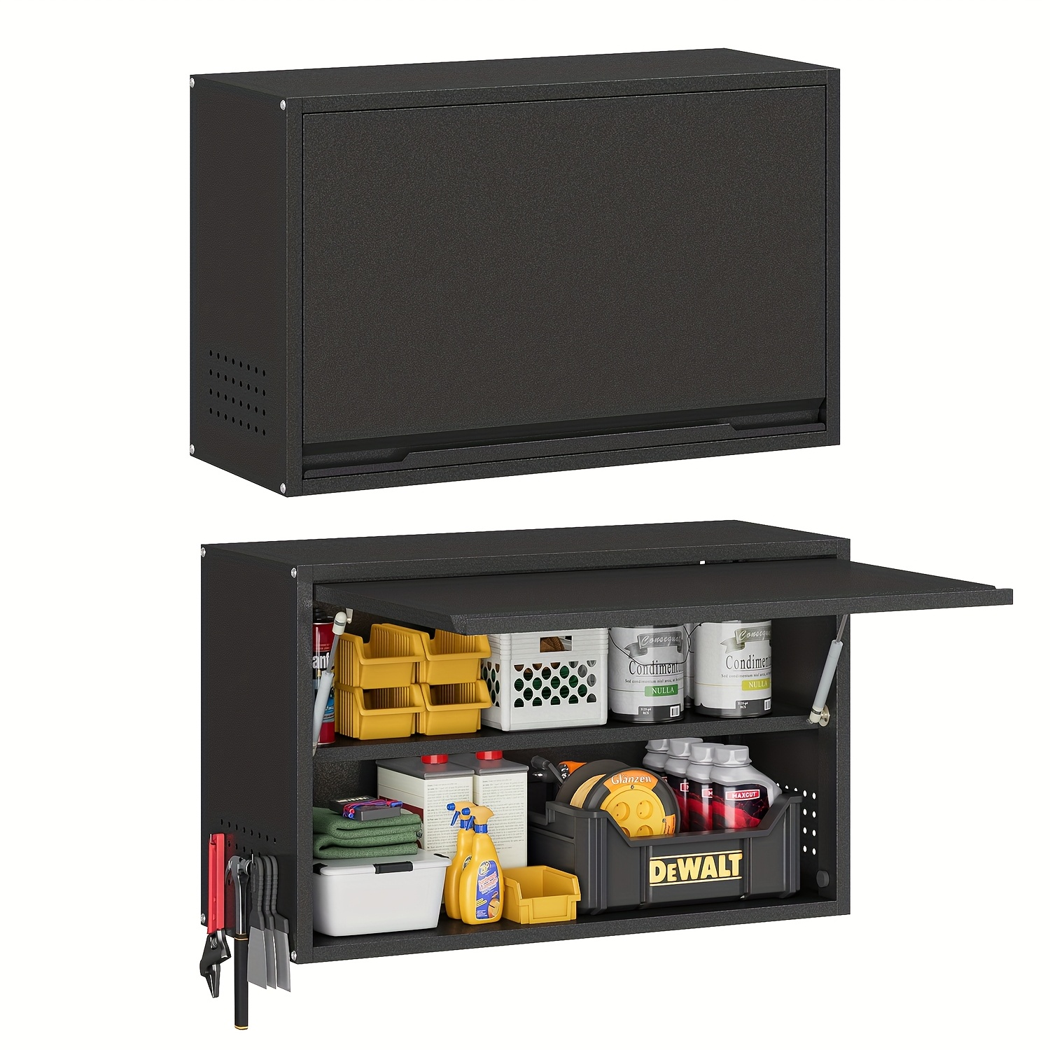 TEMU Metal Wall Cabinet, Garage Wall Cabinet With Adjustable Shelf And Flip-up Door, " W Metal Tool Cabinet, Wall Mounted Cabinet For Kitchen, Garage, Workshop