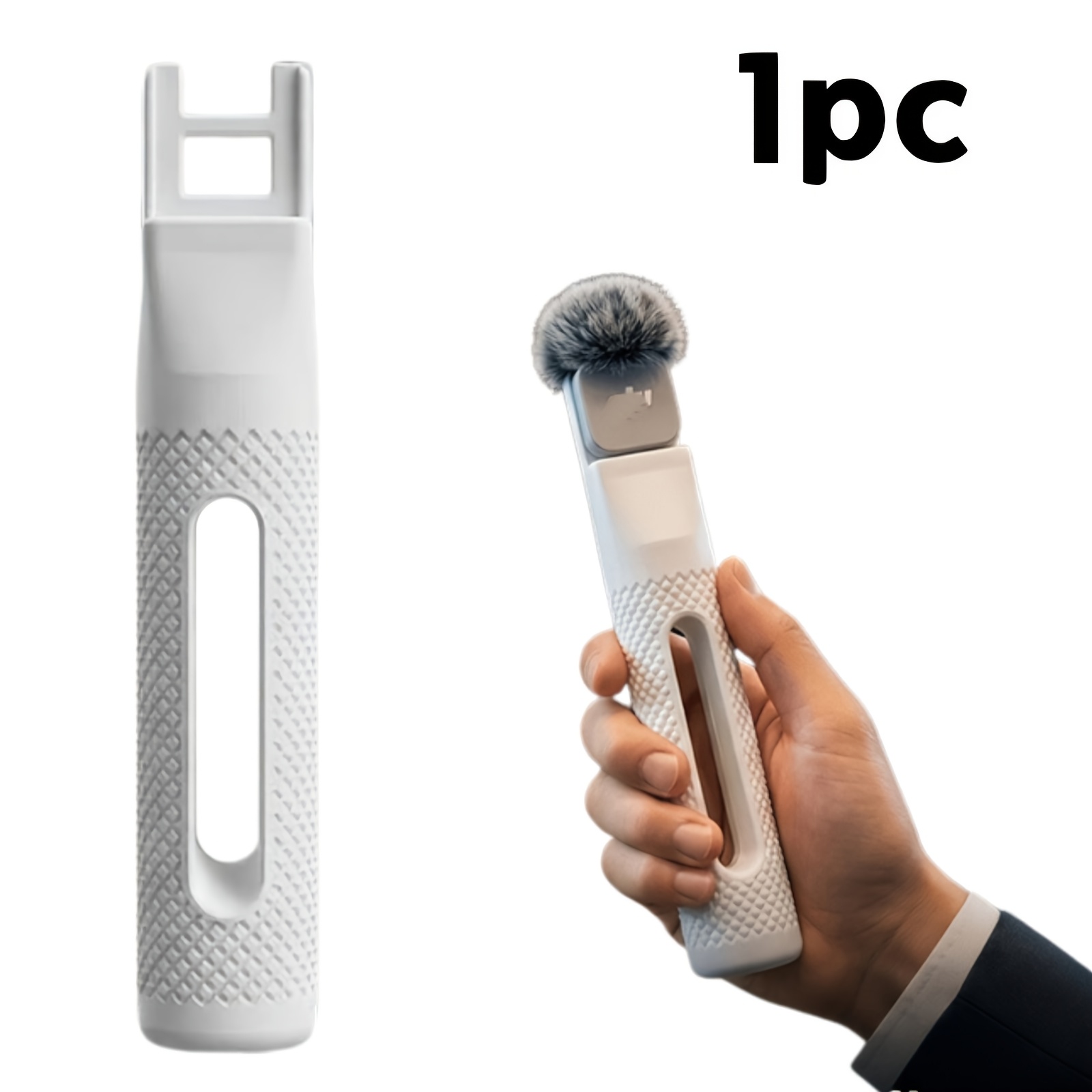 TEMU 1 poignée portable pour microphone , support de micro portable, accessoire d'enregistrement confortable