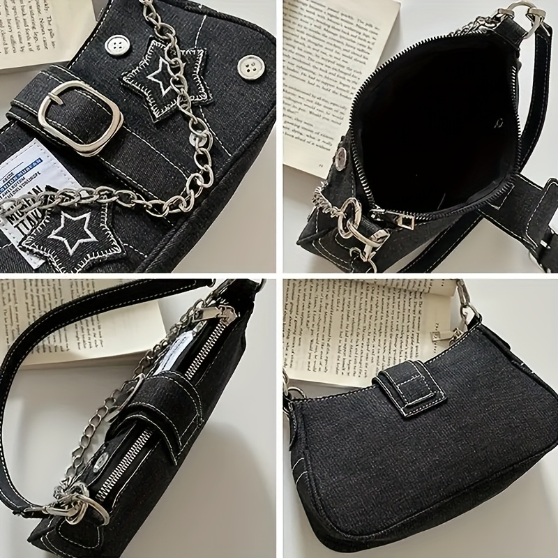 ショルダーバッグ LANZETTI archive chain shoulderbag y2k Vintage Y2K Style Women's Shoulder Bag, Crossbody Chain Bag, Star