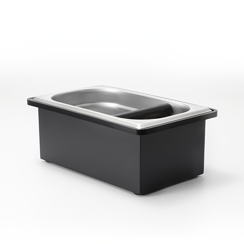 TEMU Stainless Steel Coffee Knock Box Large Capacity Removable Base Espresso Grounds Dump Bin Deep Bowl Barista Waste Container For Shop