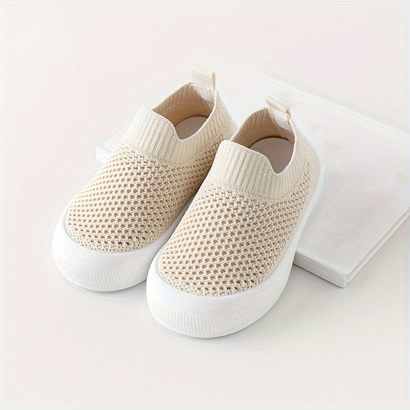 Casual Comfortable Solid Color Slip On Low Top Woven Shoes For Baby Boys, Breathable Lightweight Walking