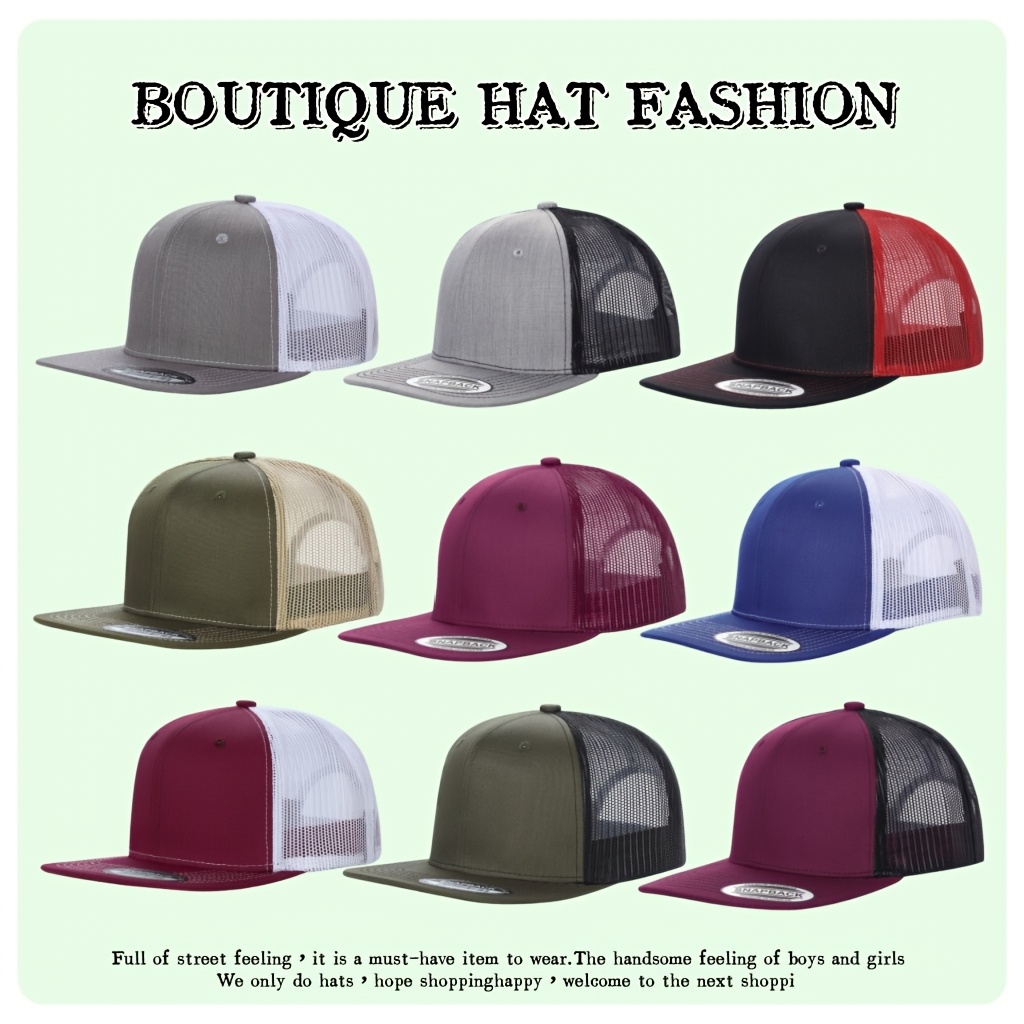 

9pcs Fashion Baseball Caps - Breathable, Adjustable Snapback For Street Dance, Parties, Running & Workouts