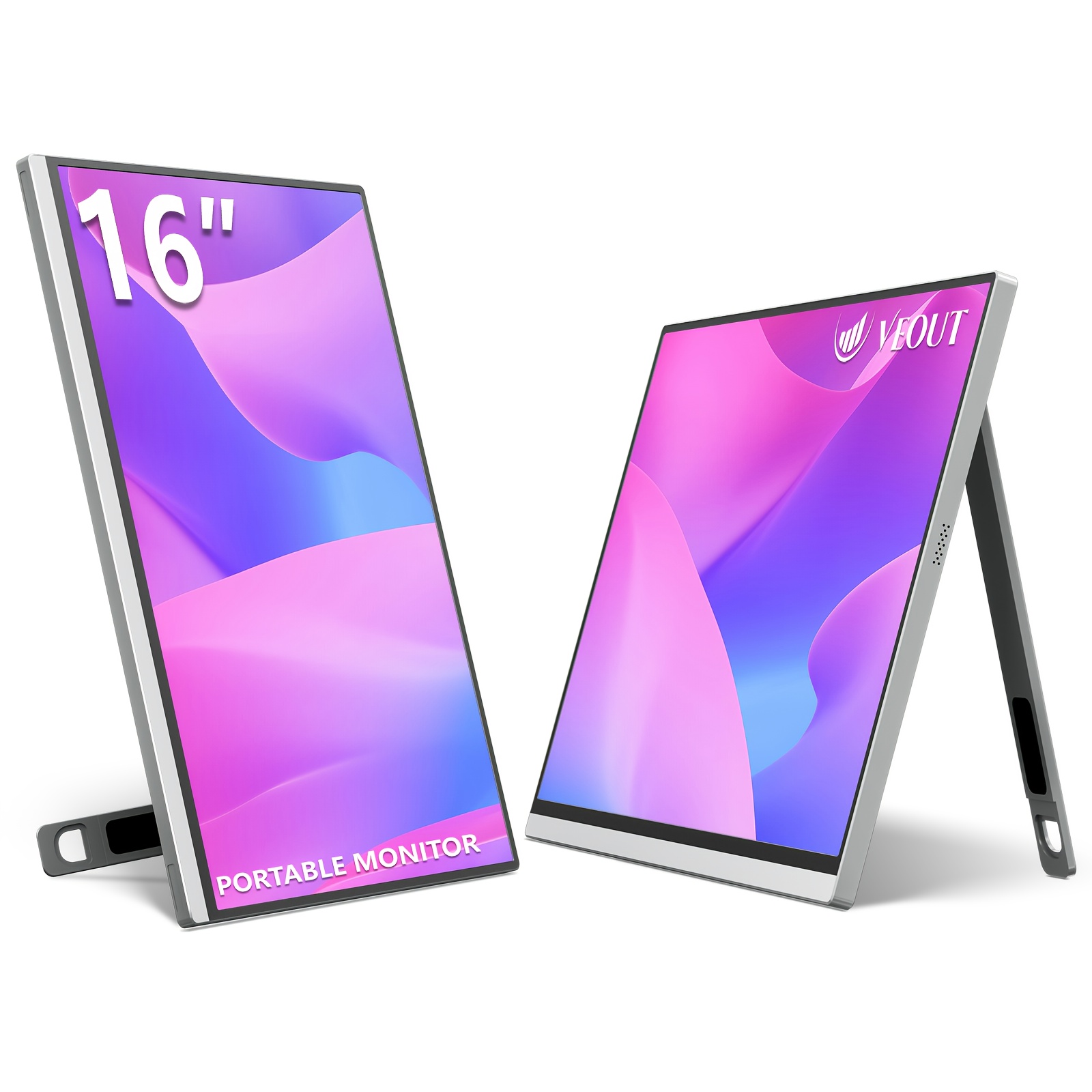 Image of 16-inch Monitor, 1920 X 1200p Ips Laptop Computer Monitor, Used For , With Stand, 0.3 Ultra-thin Travel External Monitor For Video Surveillance, Personalized Products