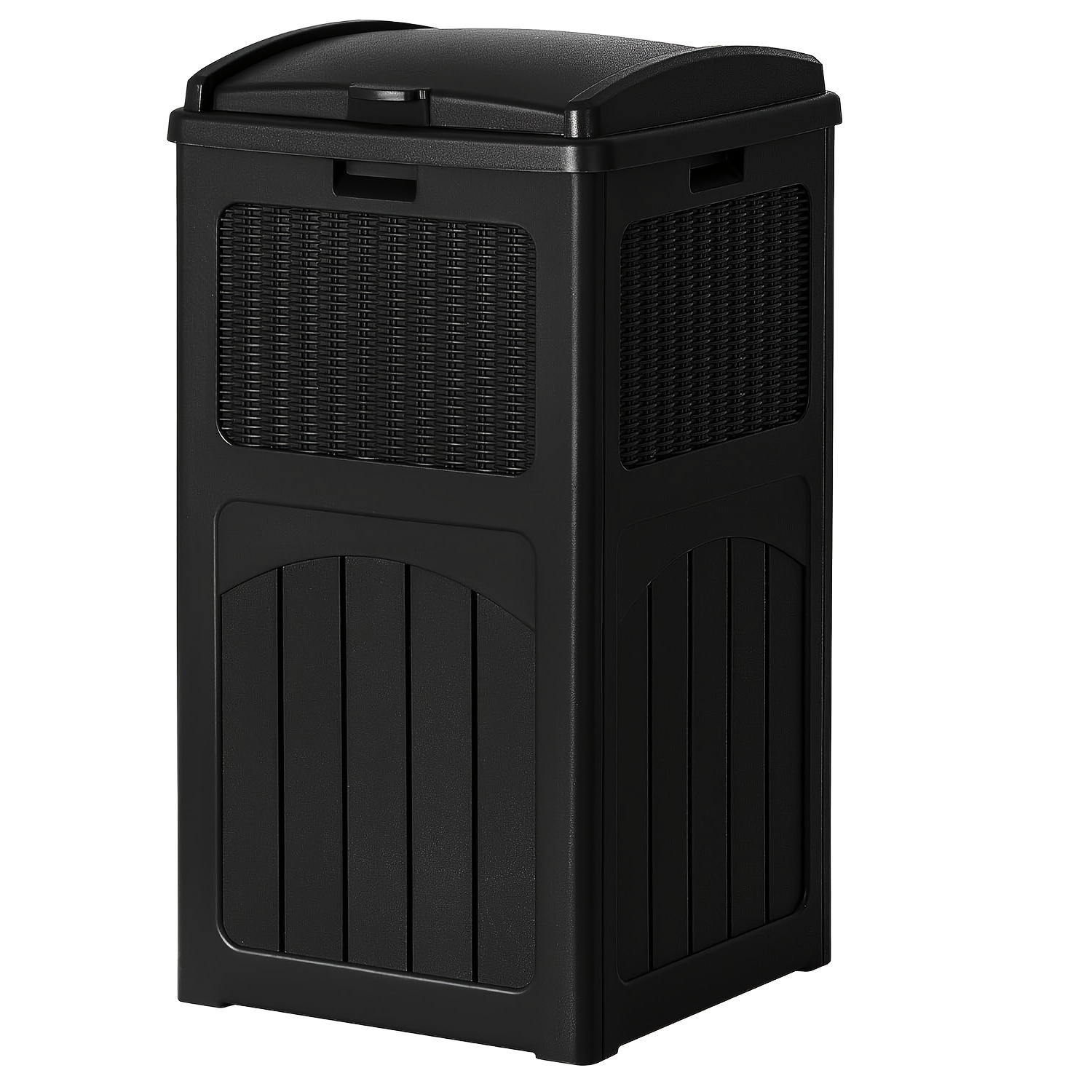 TEMU Poubelle de 33 gallons en résine imperméable, couvercle dissimulé pour terrasse, piscine et jardin (utilisation intérieure/extérieure)