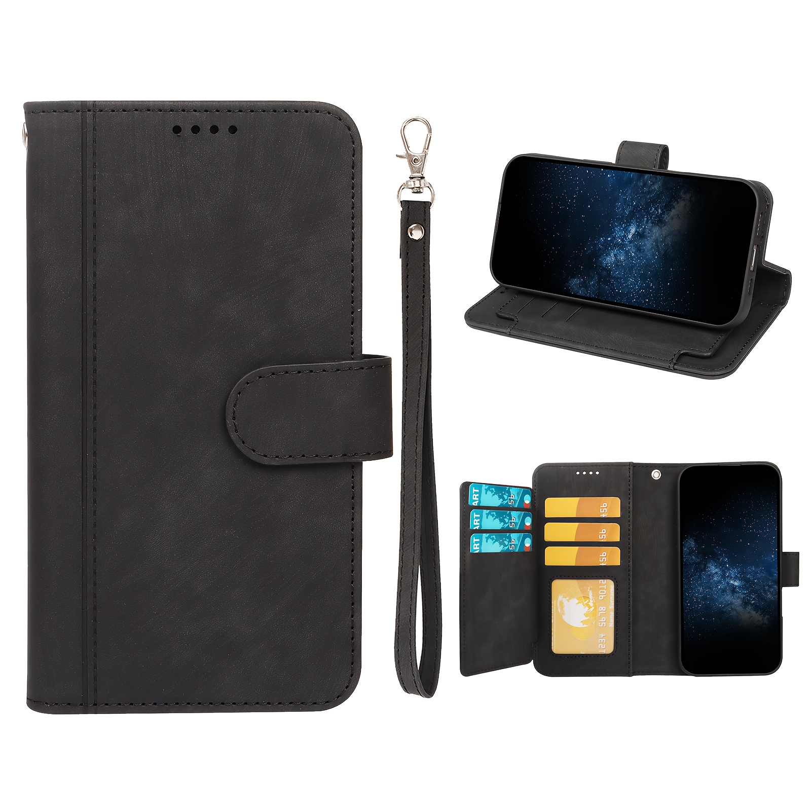 TEMU Phone Case: [for Phone Case] For Galaxy S25 Fe/s25/s25 Plus/s25 Ultra/s25 /s24/s24 Plus/s24 Ultra/s24 Fe Wallet Style Phone Case With 9 Card