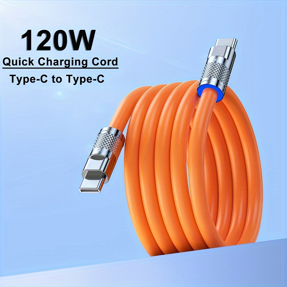

Ultra-fast 120w 6a Usb-c To Usb-c Charging Cable - Durable Liquid Silicone, High-speed Data Transfer For Xiaomi, Redmi, Poco, , Oppo, Samsung, & More