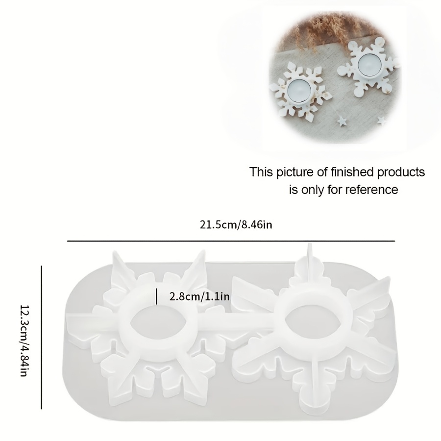 1pc Snowflake Tea Light Holder Clay Mold Resin Mold Silicone Mold, Christmas Decoration, Holiday Gift, Christmas Silicone Mold