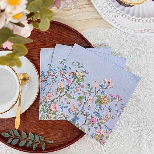 20pcs Vintage Wildflower Disposable Napkins for Parties, Weddings, Birthdays - 13x13 Inch, Perfect for Desserts & Celebrations for Halloween,Christmas Event & Party Supplies Halloween&Christmas