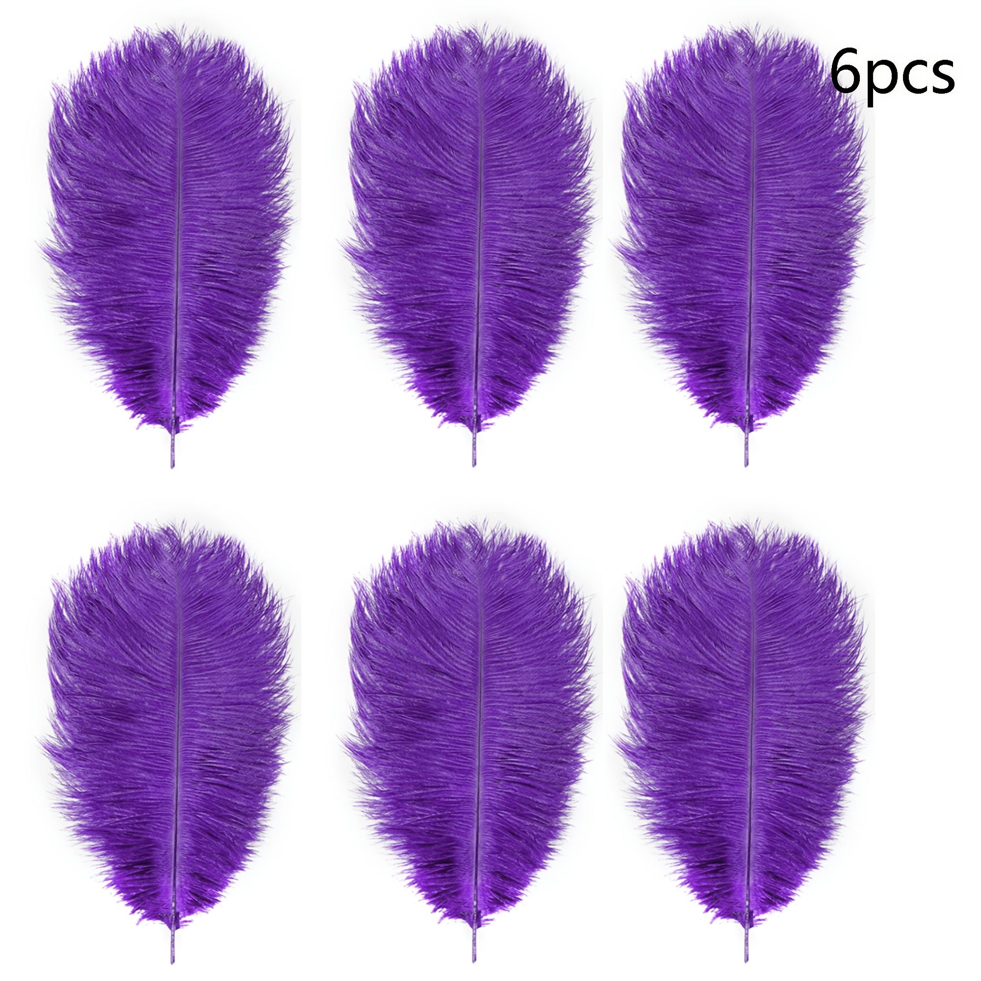 TEMU 6pcs Bulk Natural-looking Artificial Ostrich Feathers Suitable For Crafts, Wedding Table Decor, Christmas Tree Decoration - 8 Inch (20cm-25cm)