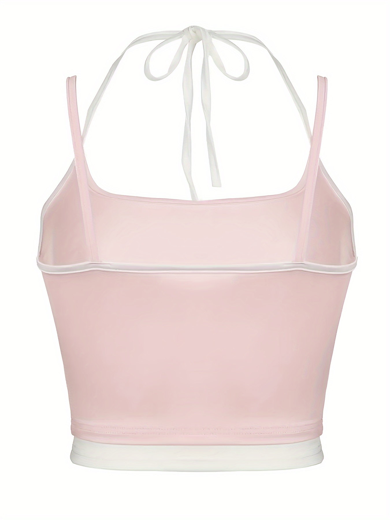 Spaghetti Strap Halter Neck Top Y2k Sleeveless Cami Top Temu