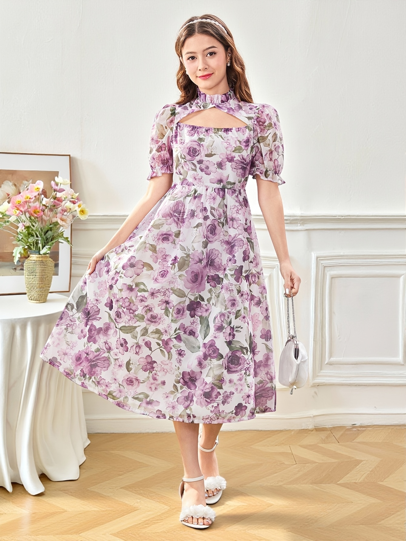 purple rose dress Peggy Lee Dress Roses in Bloom Purple from Vivien of Holloway