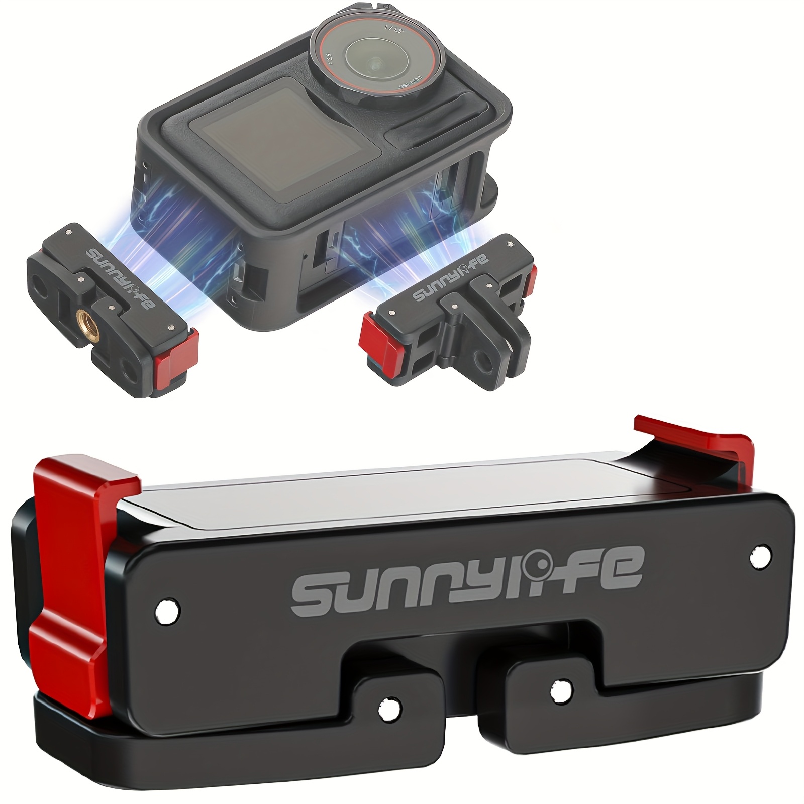E-shop Magnetischer Adapter für Pro/4/3/ für 360, Schwarzer Kunststoff Schnellverschluss Adapter, Einfach zu Installieren, Verbindet sich mit Stativ,