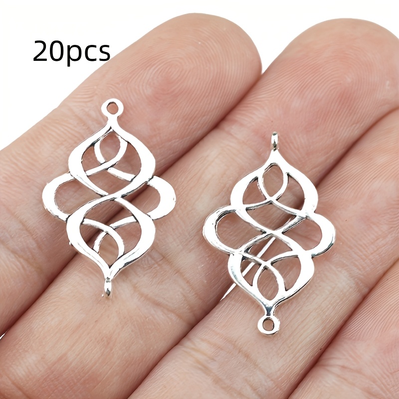 Image of 20pcs Celtic Knot Charms Connector, 28x18mm Alloy Pendant For Creative Jewelry Making, Diy Crafts Handmade Make Earrings Bracelets Necklaces Accessories