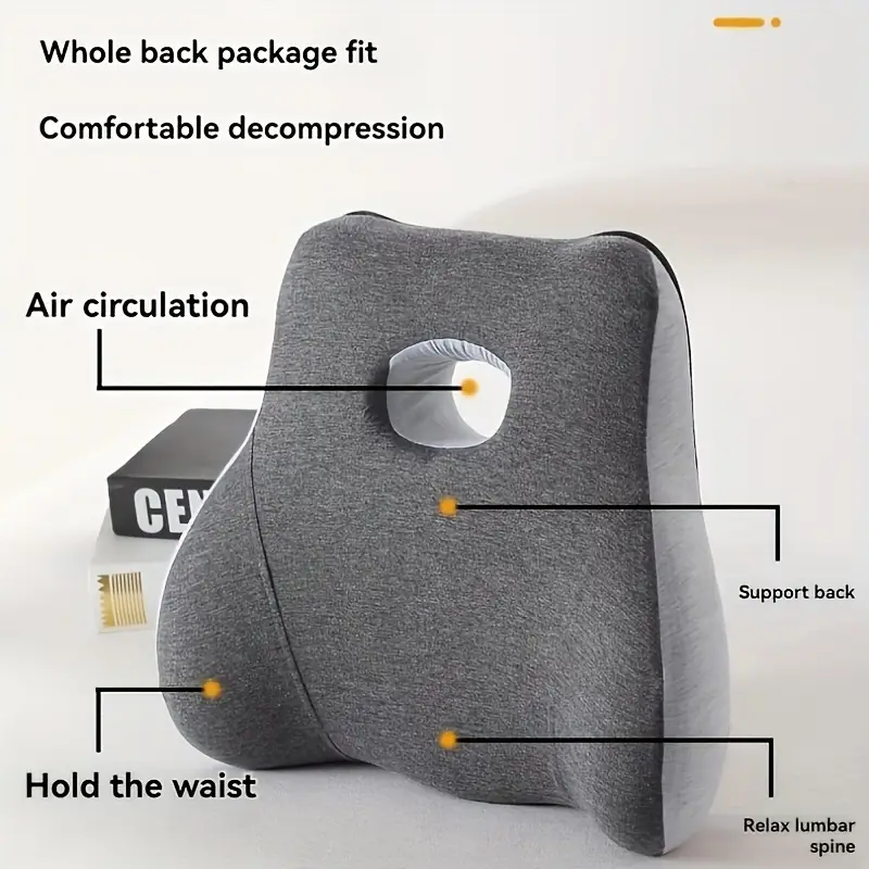 an ergonomic memory foam seat cushion and lumbar support pillow set suitable for long sitting slow rebound waist protection women can use breathable Product details 3