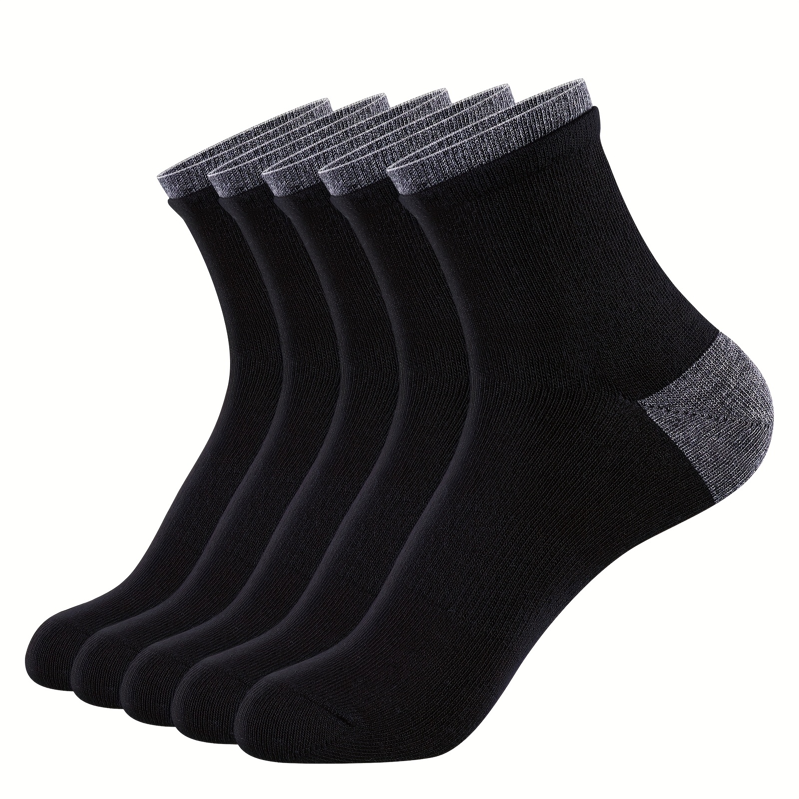 5 Pairs Men's Short Socks, Socks, Invisible Socks, Black Socks, Spring/fall/summer Socks, Breathable, Moisture Wicking, Sports, Business, Leisure, And Seasonal Socks