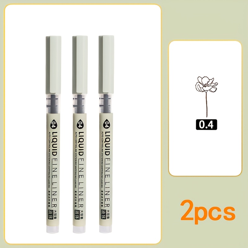 TEMU Fine Line Art Drawing Pens- 2pcs Pen Set, Various Tips For Diverse Artistic - Perfect Fine Line Pens For Detailed Sketching, Illustration, And