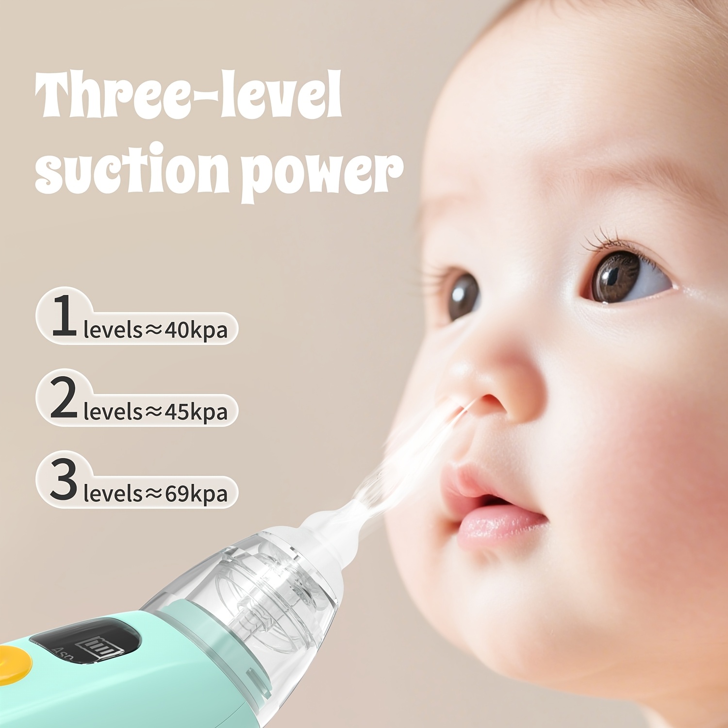 Baby Nasal Cleaning Tool with Music Play, Infant Daily Nose Care Accessory, Soft, Washable, Home Use, Includes 3 Suction Tips & Round-Tip Tweezers