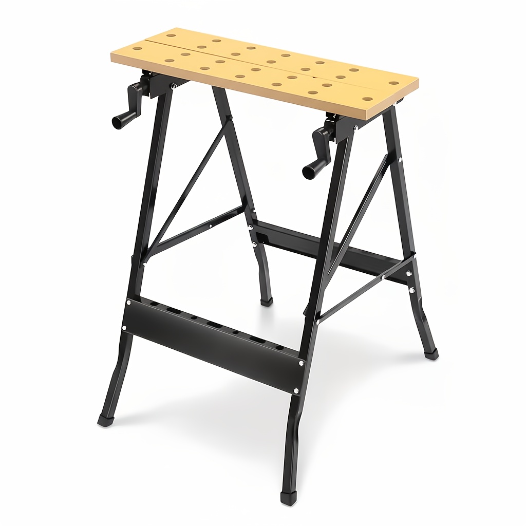 TEMU 1 Set Of Ultra-lightweight Foldable Woodworking Workbench - Durable And Portable, Suitable For Tasks, Ideal For Enthusiasts, And Easy To Store