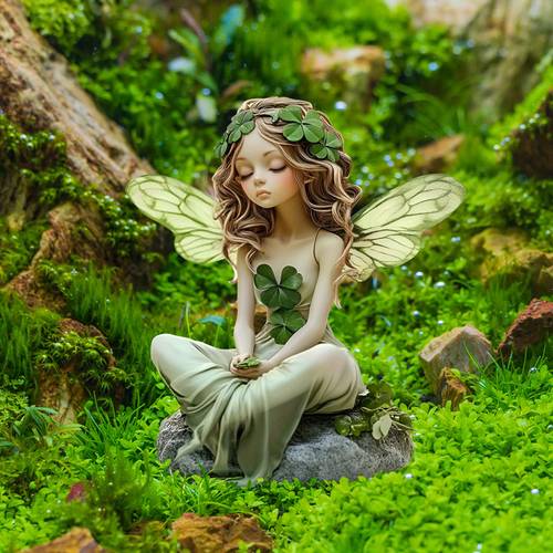 winged fairy garden stake with design whimsical outdoor decoration for yards patios and wedding themes modern plastic figurine with rock base fairy garden accessories