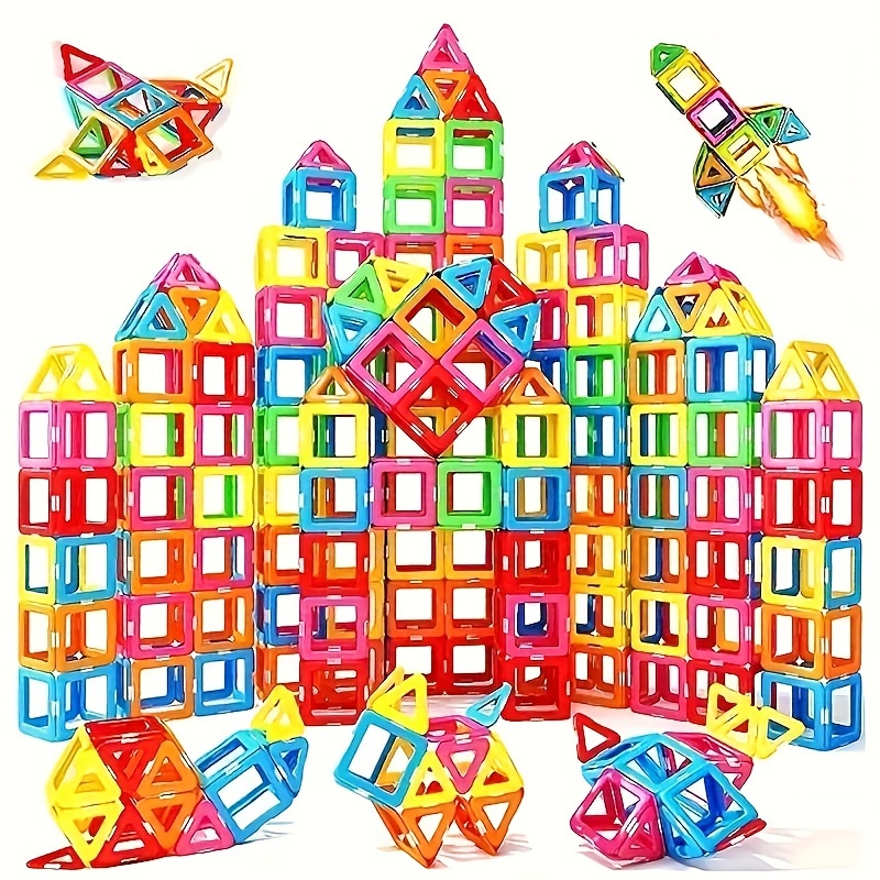 Bloques magnéticos de 173 piezas, mini azulejos de construcción magnéticos,  juguetes educativos inspiradores para niñas y niños de 3, 4, 5, 6, 7 y 8 a