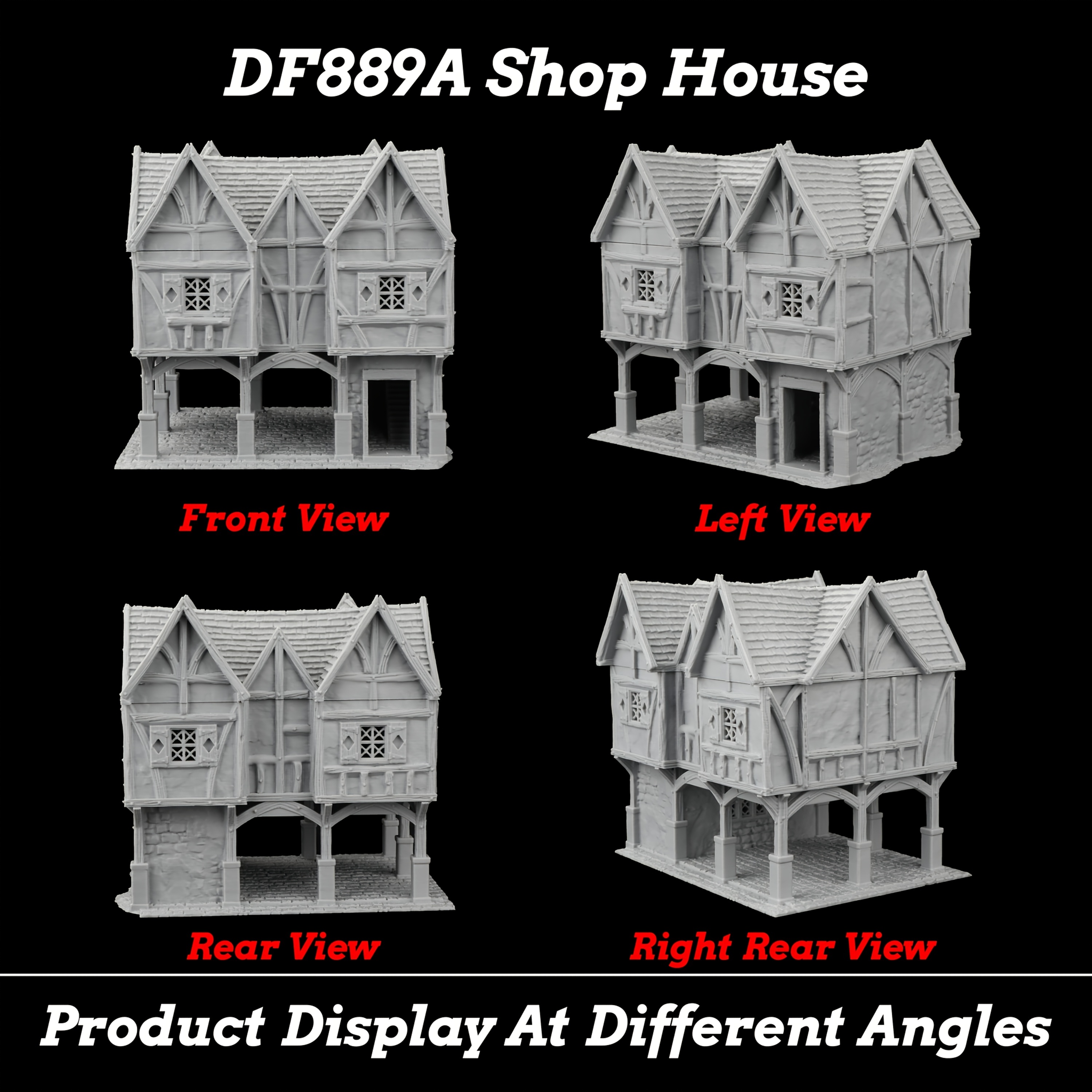 Medieval RPG Terrain, Miniature Shop House Diorama Kit