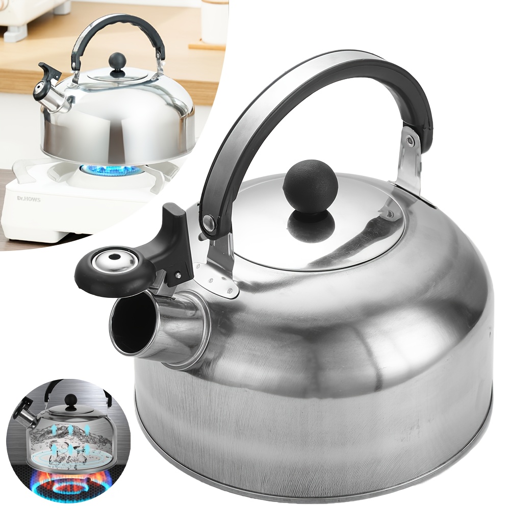 TEMU Stainless Steel Whistle Teapot, Stove Top Teapot, 3-liter Whistle Teapot, Stainless Steel Heat-resistant Portable Travel Teapot, Coffee Cup With