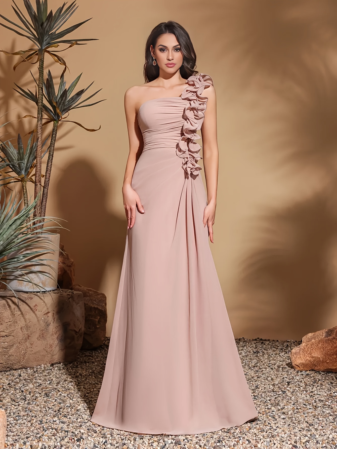 knee length dresses for ladies Floral Chiffon Dress main image 0