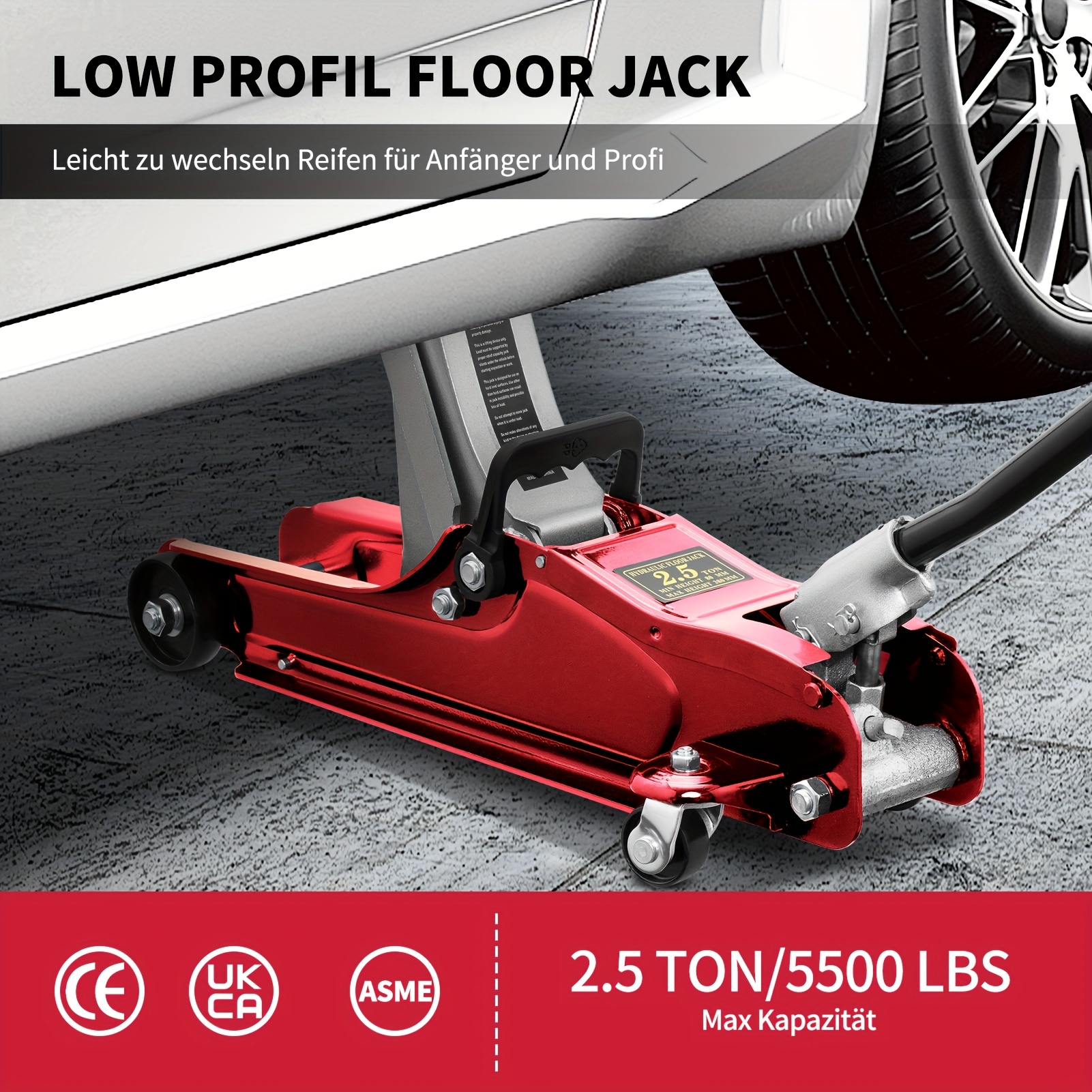  hidráulico resistência de 2.5 toneladas com cabo telescópico – construção em aço durável, altura ajustável, pés de borracha para estabilidade – ideal para , caminhões, ônibus – perfeito para uso em garagem, de pneus & situações de emergência, ferramenta de de emergência | visual industrial | de aço durável, hidráulico portátil detalhes 2