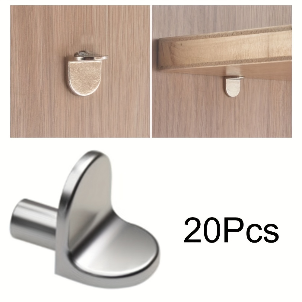 

20 Pcs Contemporary Style Zinc Alloy Shelf Support Pegs, Metal Wall Mount Hooks For Board And Glass, Special Function Furniture Cabinet Bracket Holder