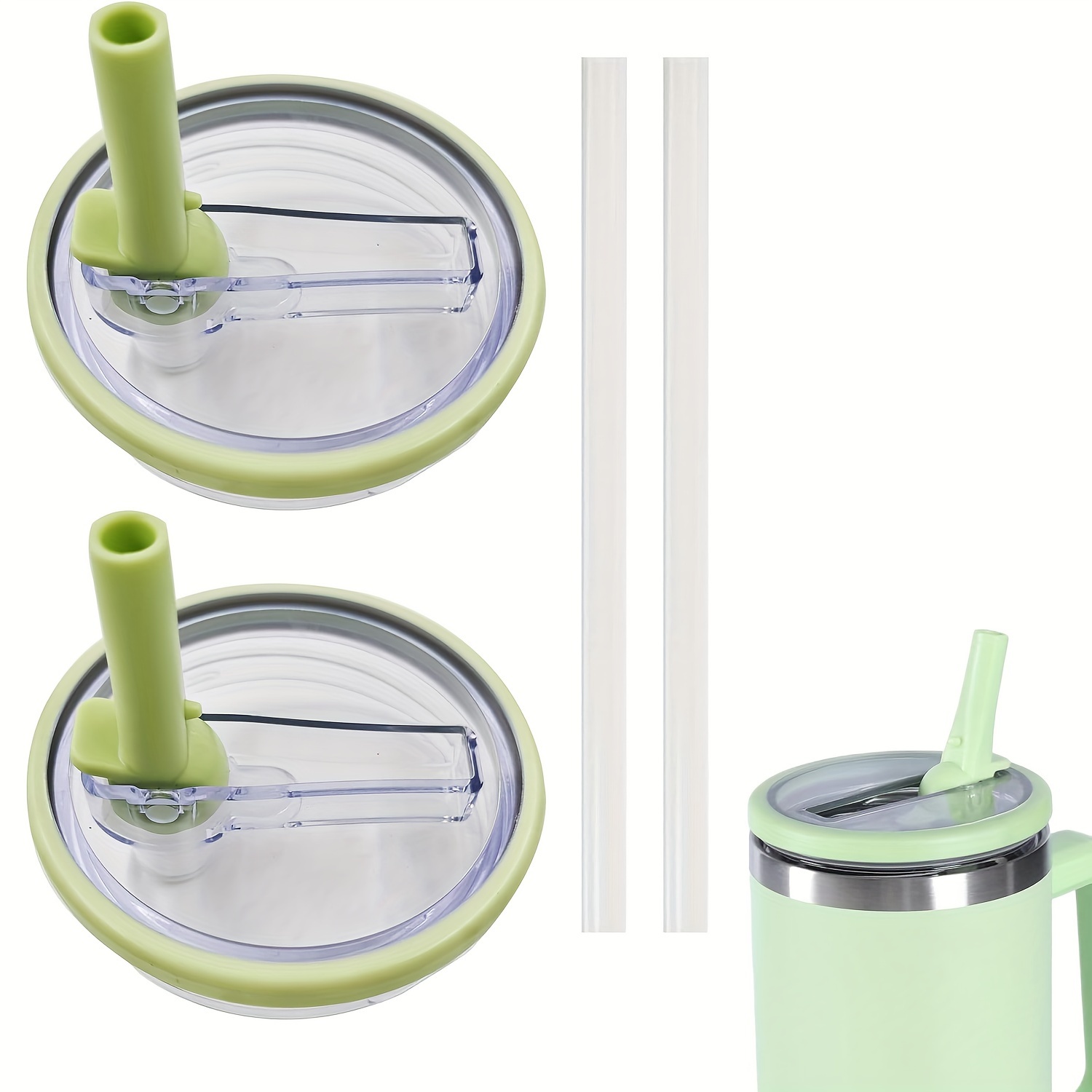 

Spill-proof 40oz Cup Flip Straw Lid - Reusable & Splash-resistant Cover For Tool Brand Quencher, & More - Perfect For Holidays (1pc/2pcs Options)