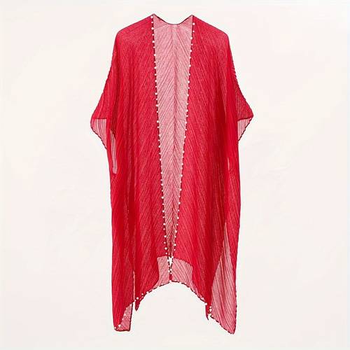 fashionable beach cover up with pleated design and sun protection